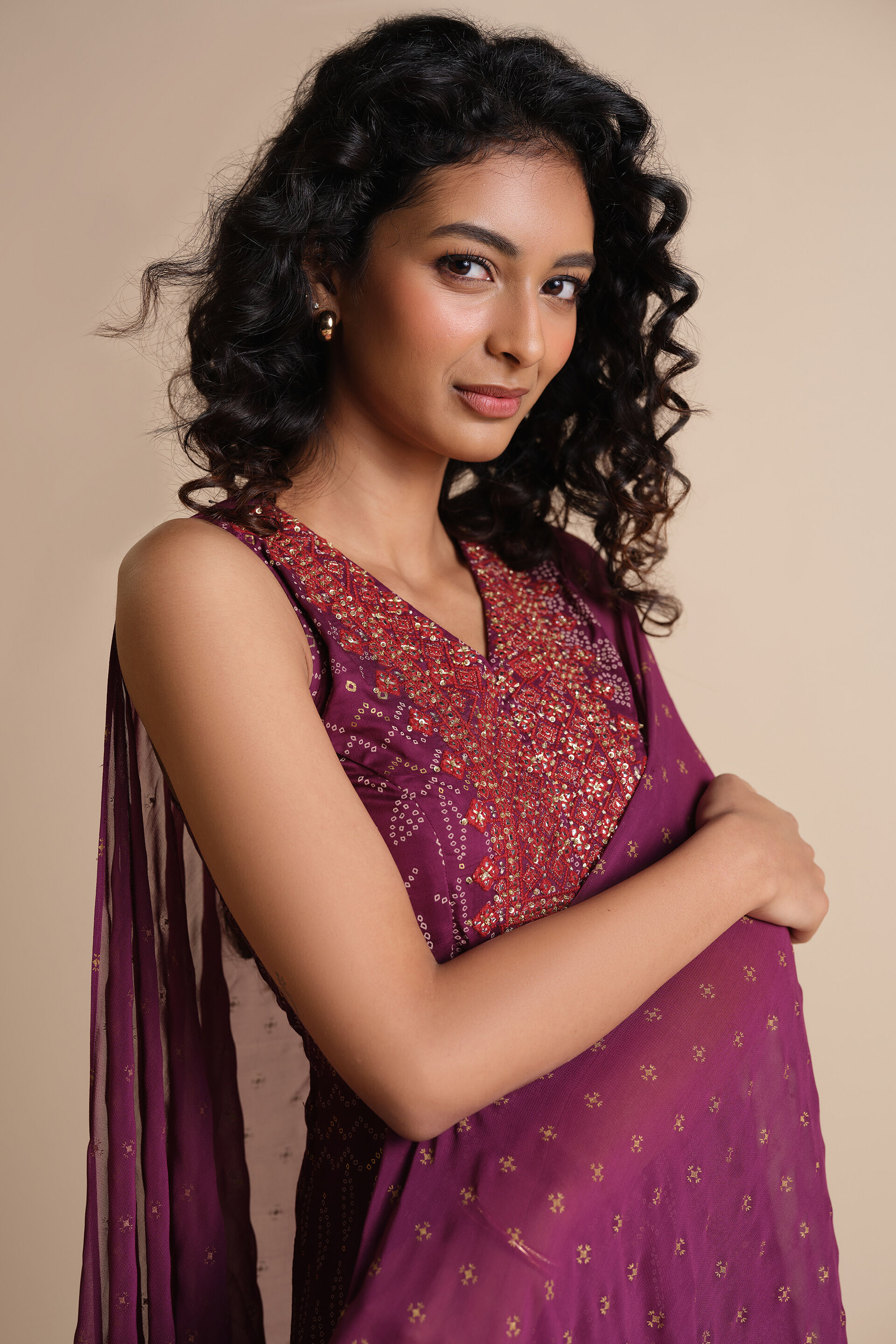 Berry Mast Kurta Set, Purple, image 4